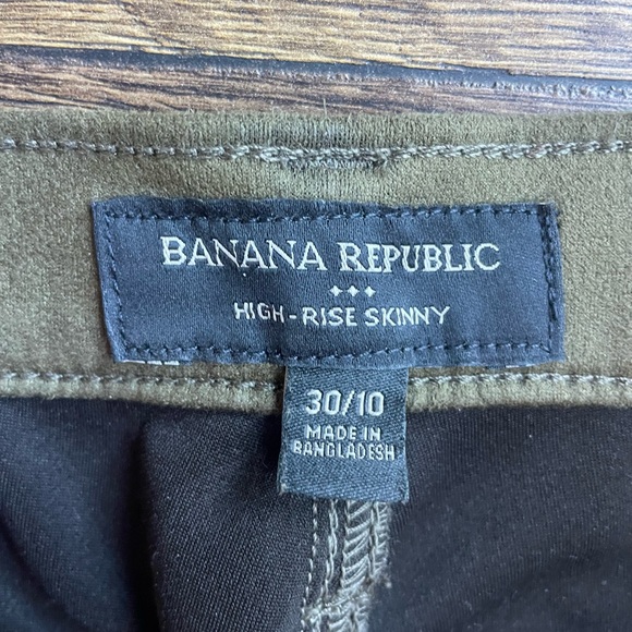 Banana Republic Faux Suede Olive Colored High Rise Skinny Pants, Women’s Size 10 - Picture 3 of 8